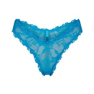 SKIMS Stretch Lace Dipped Thong Blue
